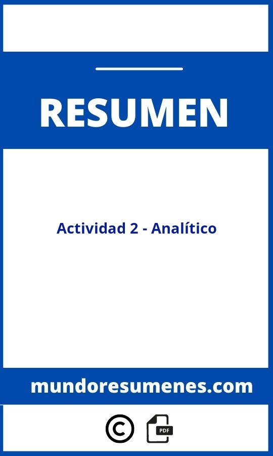 Actividad 2 - Resumen Analítico