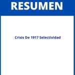 Crisis De 1917 Resumen Selectividad