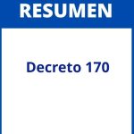 Decreto 170 Resumen Por Capitulos