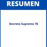 Decreto Supremo 76 Resumen