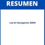 Ley De Navegacion 20094 Resumen