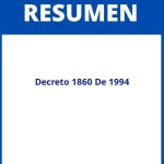 Resumen Del Decreto 1860 De 1994